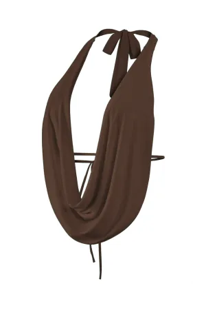 Angelica Halter Top (Dark Brown)