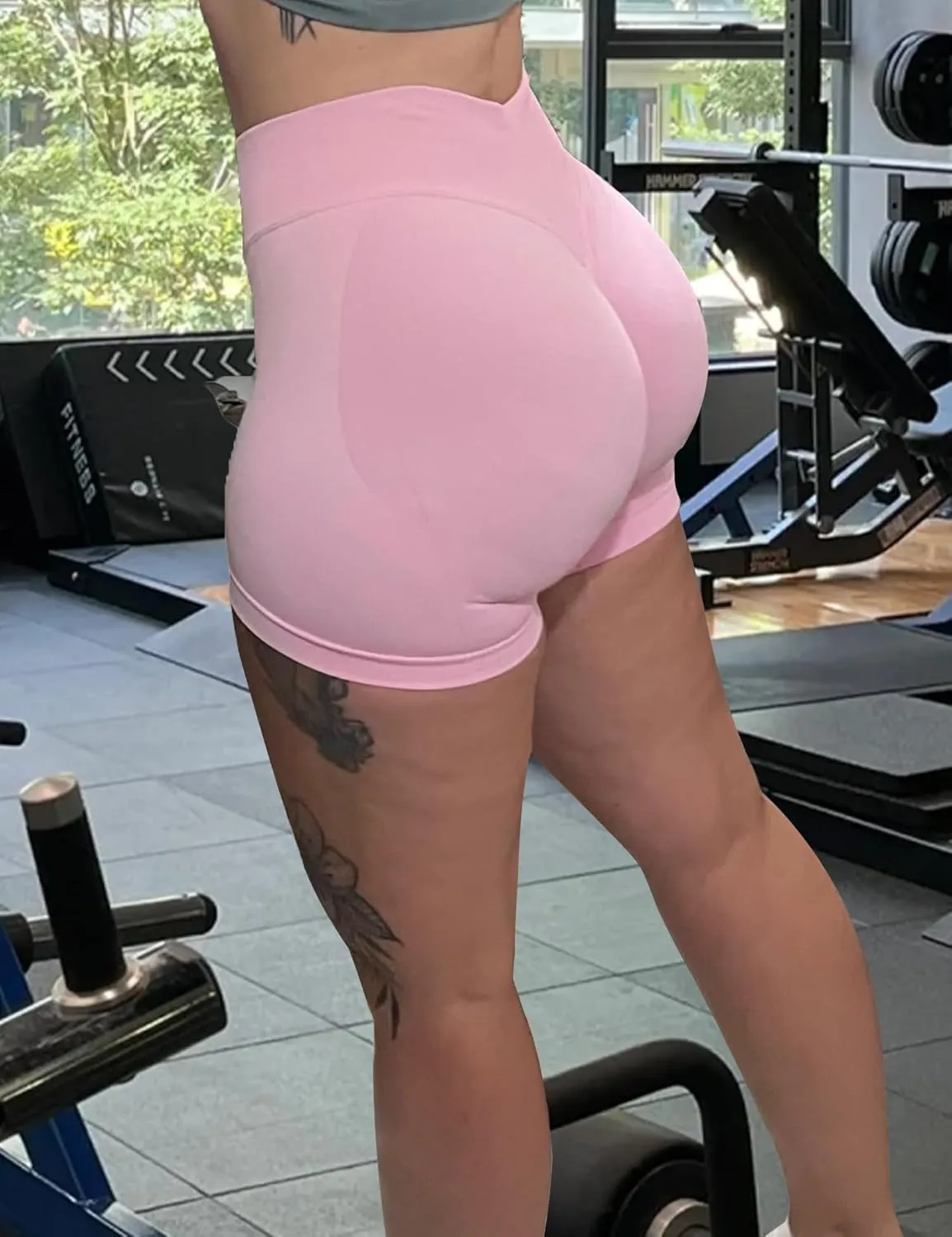 Butt Lifting Impact Shorts for Women Hidden Scrunch Booty Lift Gym Yoga Shorts Seamless Tummy Control 4.5"
