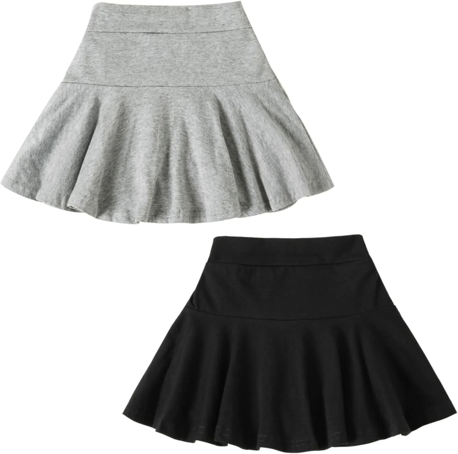 DREAM BUS 2 Pack Girl Pleated Skirts Built in Shorts Little Kid Tennis Skorts Toddler Girl Athletic Flowy Skorts Skirts