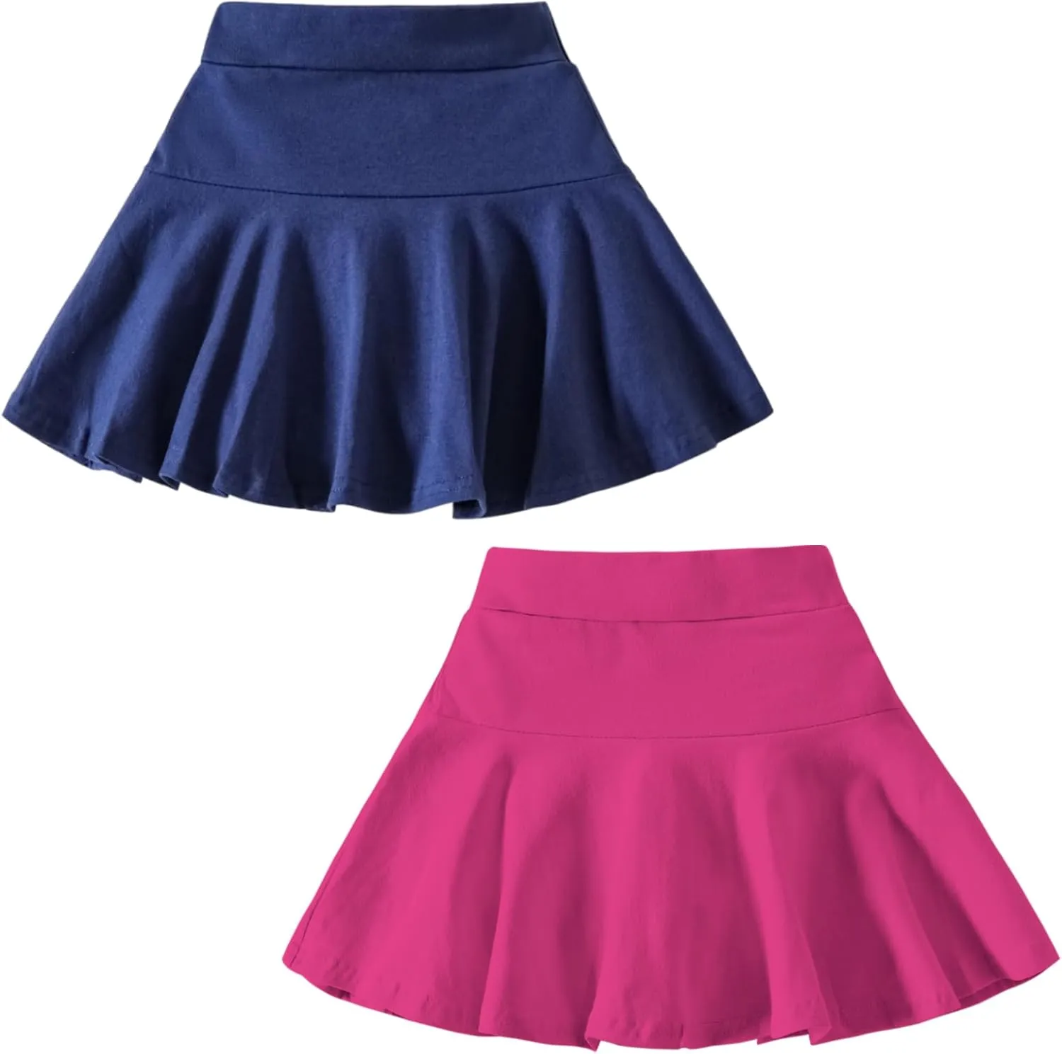 DREAM BUS 2 Pack Girl Pleated Skirts Built in Shorts Little Kid Tennis Skorts Toddler Girl Athletic Flowy Skorts Skirts