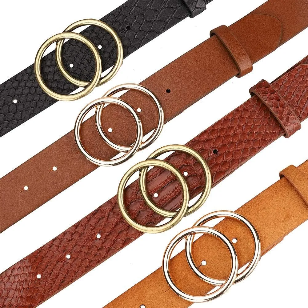 Earnda Women's Leather Belt Fashion Soft Faux Leather Waist Belts For Jeans Dress