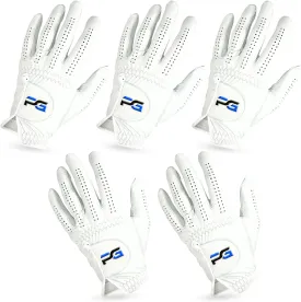 Gloves (5 Pack) Cabretta Leather, Premium Quality Mens Golf Gloves