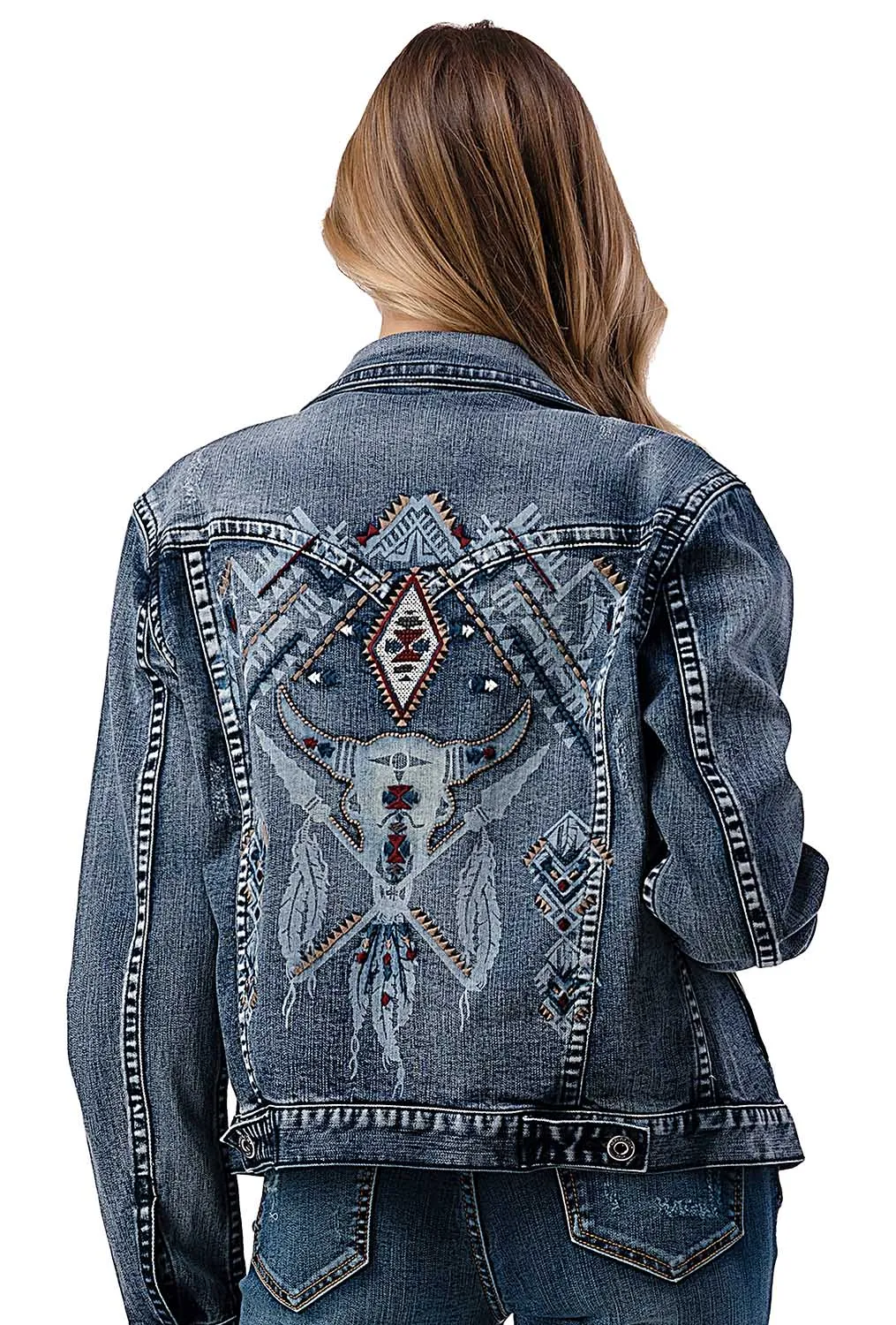 Grace in LA Steer Head Denim Jacket