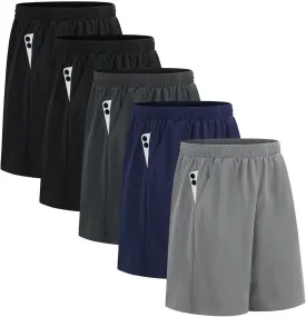 HQUEC Men's Athletic Shorts with Zipper Pockets 10" Lightweight Quick Dry Basketball Workout Shorts for Running Casual