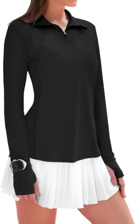 IECCP Womens Long Sleeve Shirts Sun Protection Quarter Zip Pullover Summer Quick Dry Athletic Hiking Running Workout Tops IECCP Womens Long Sleeve Shirts Sun Protection Quarter Zip Pullover Summer Quick Dry Athletic Hiking Running Workout Tops