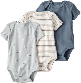 little planet by carter's Unisex 3-pack Short Sleeve Bodysuits Made With Organic Cotton
