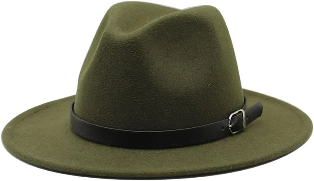 Men Fedoras Women's Jazz Hat Summer Spring Black Woolen Blend Cap Outdoor Casual Hat