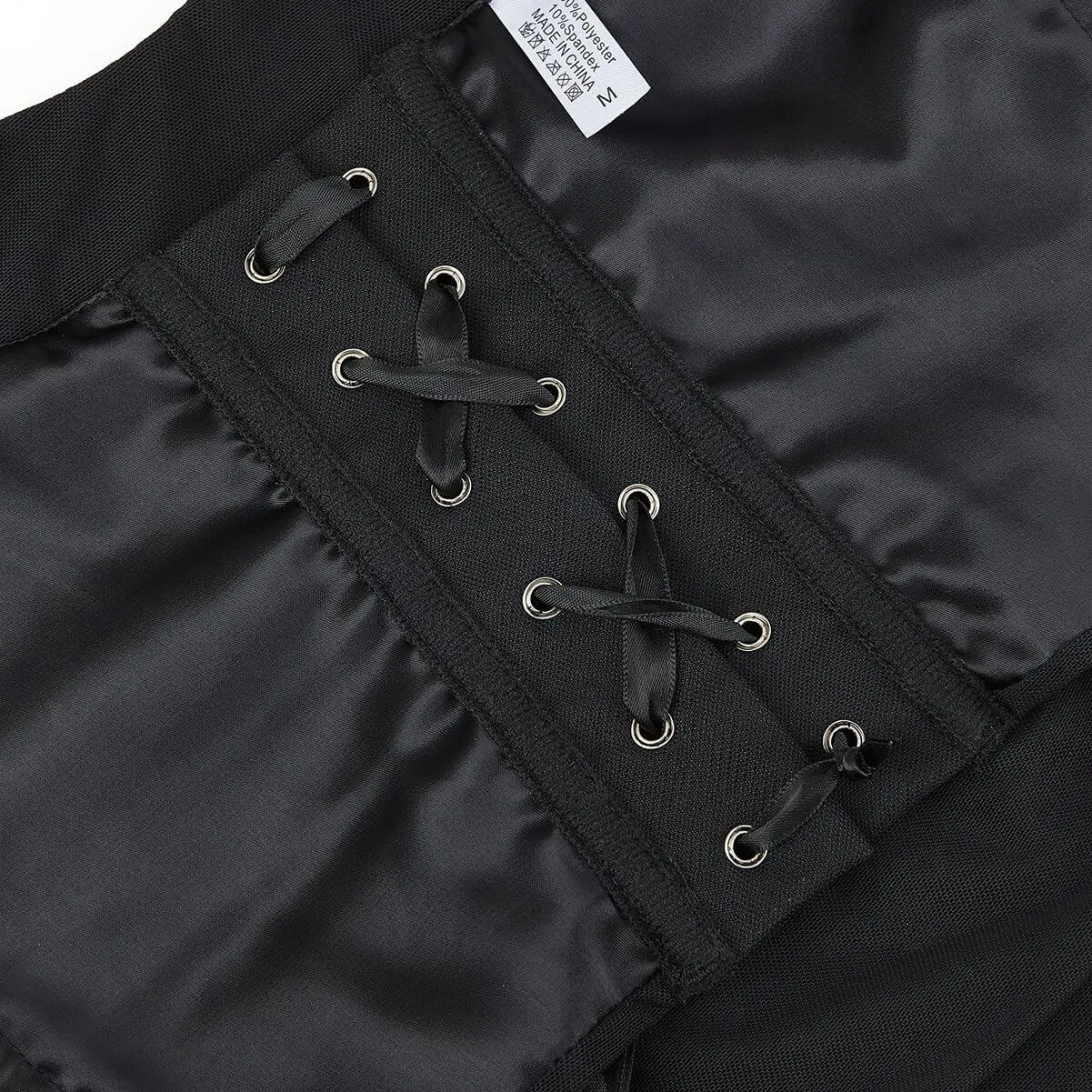 SHYMMUO Women Black Corset Tops Satin Summer Going Out Strapless Bustier Crop Top for Party,Gothic,Halloween Costumes