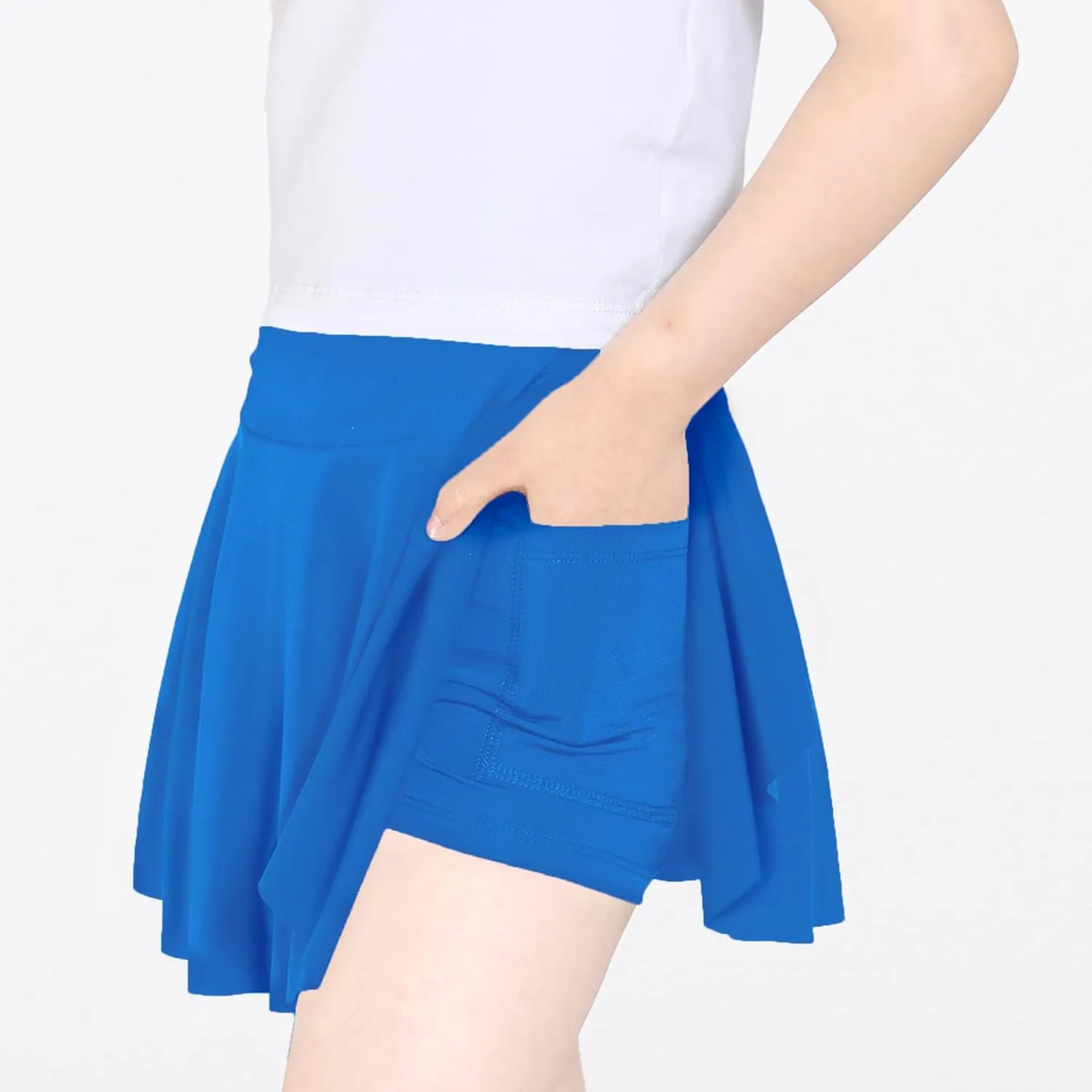 Skort Girls, Athletic Skirts for Tennis Golf, Butterfly Flowy Shorts for Kids, Shorts with Pocket