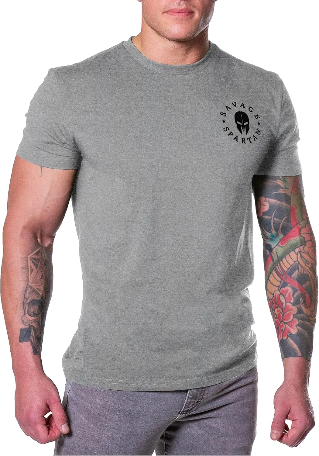 T-Shirt for Men - American Warrior Helmet Athletic Tee