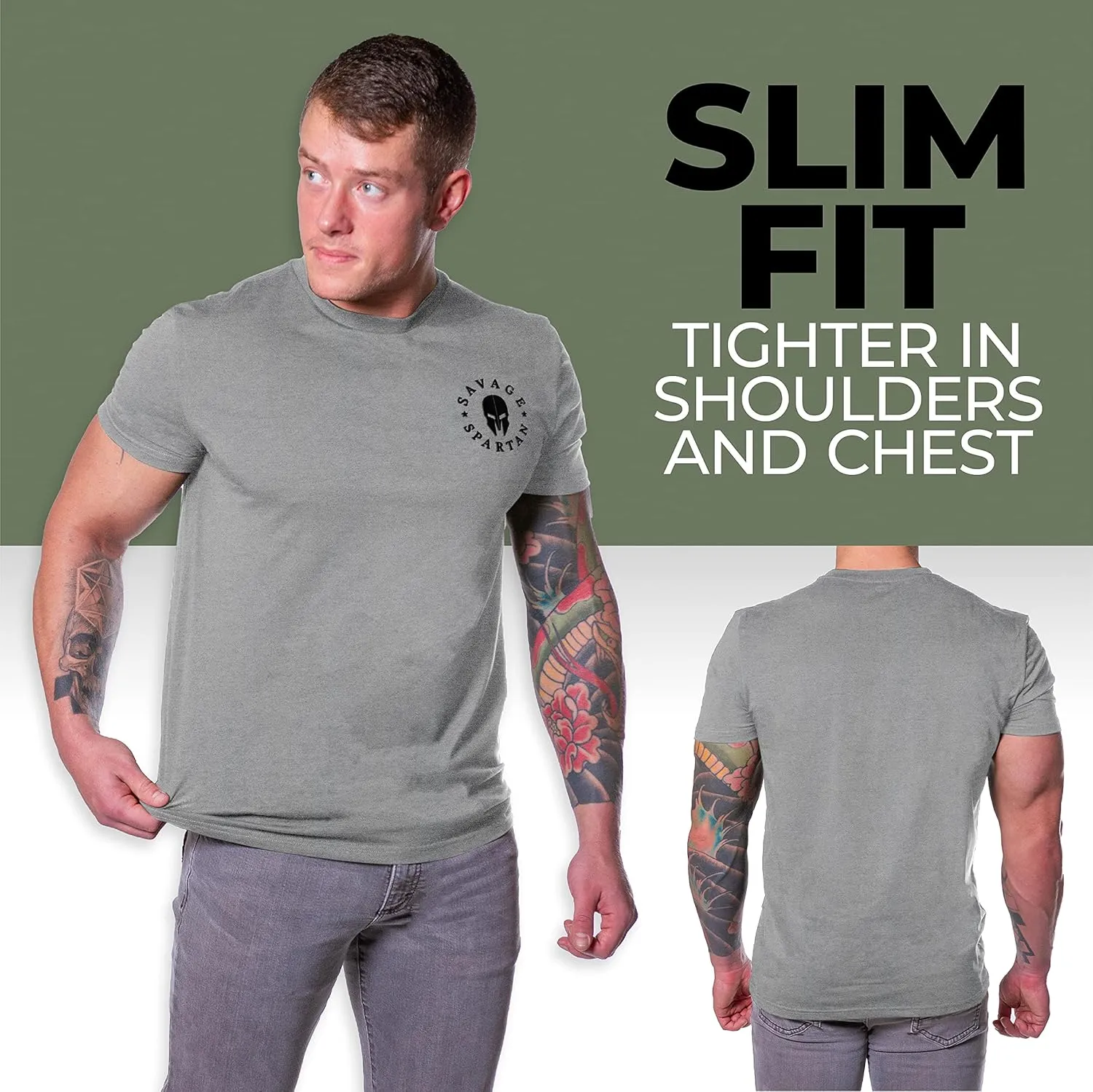 T-Shirt for Men - American Warrior Helmet Athletic Tee
