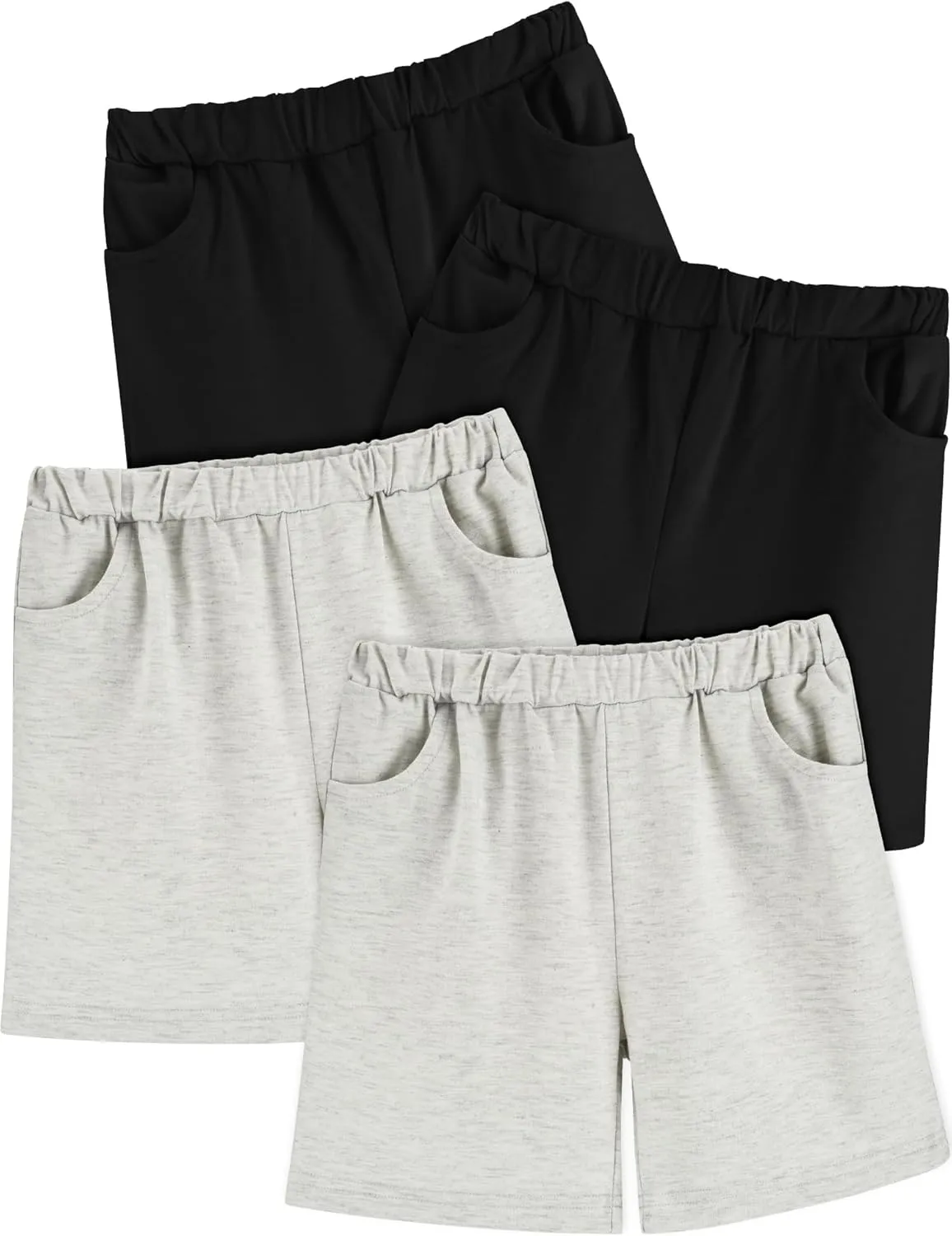 Toddler Boy Shorts 4Pack Athletic Shorts Baby Boys Casual Jogger Active Elastic Waistband Quick Dry Knit Shorts
