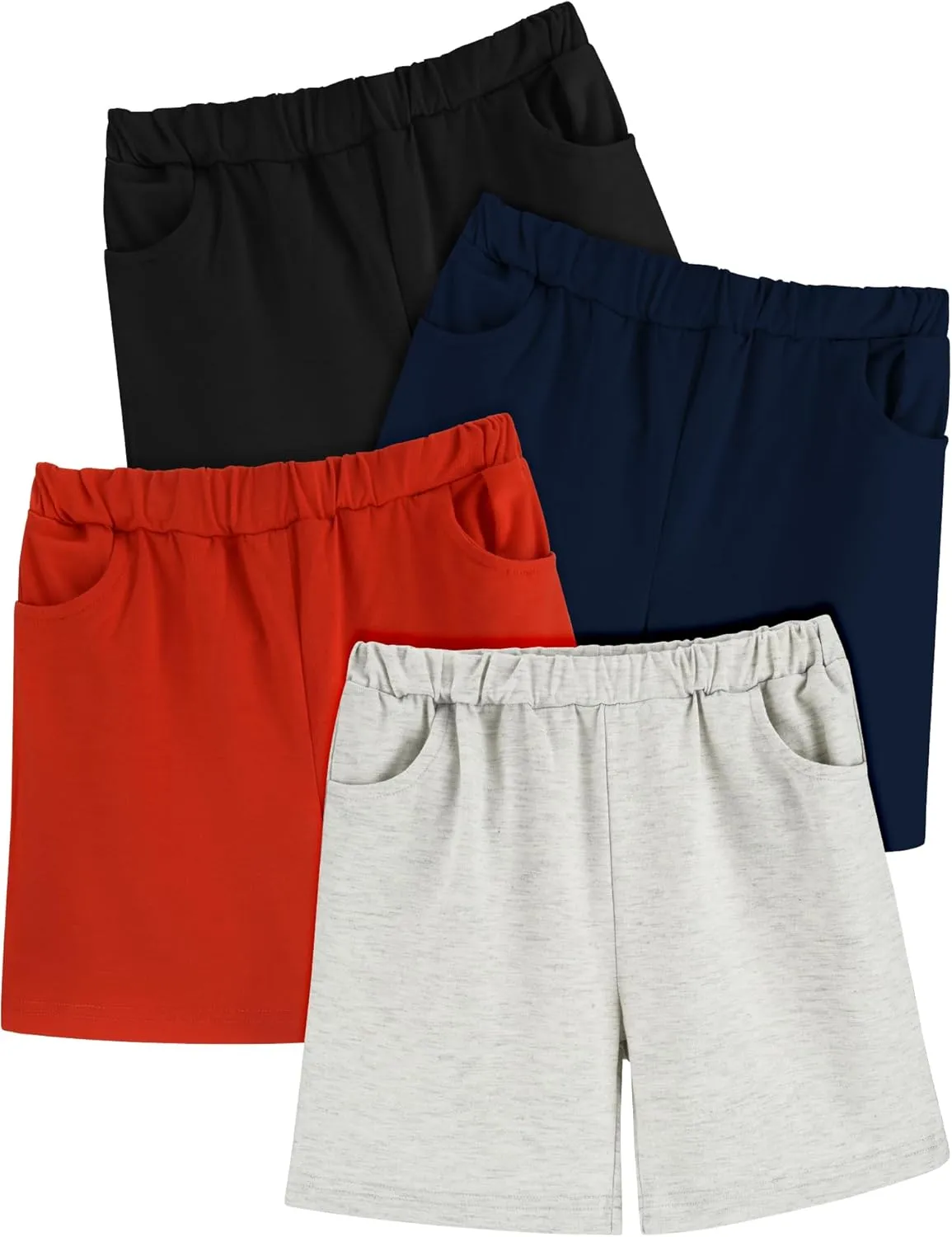 Toddler Boy Shorts 4Pack Athletic Shorts Baby Boys Casual Jogger Active Elastic Waistband Quick Dry Knit Shorts