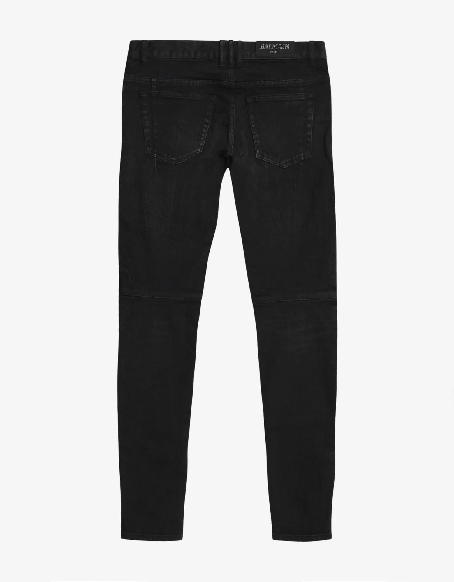 Wash Black Skinny Biker Jeans -
