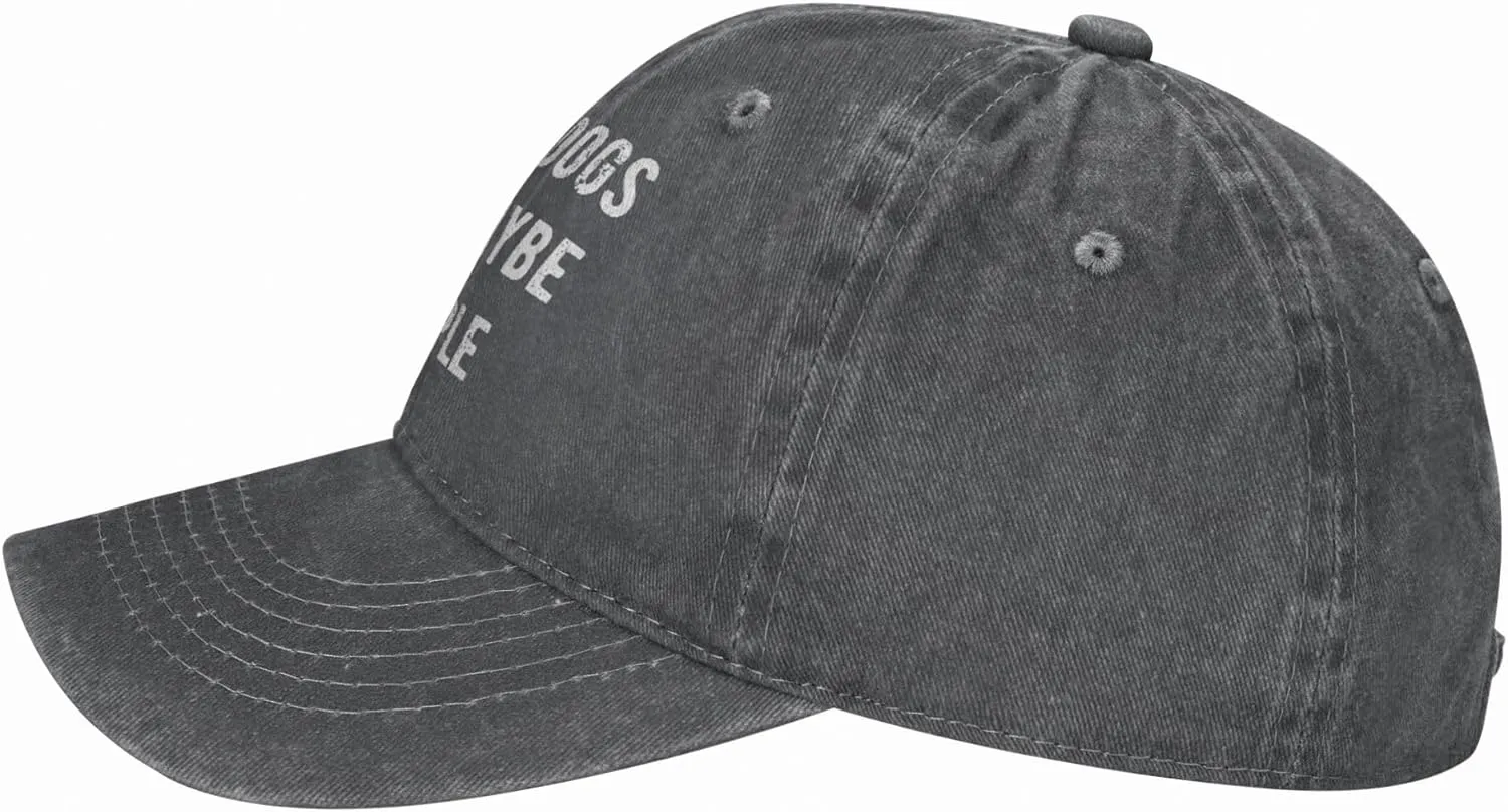 WAYMAY I Like Dogs and Maybe 3 People Unisex Adult Cowboy Hat Full Cotton Curved Brim Baseball Cap