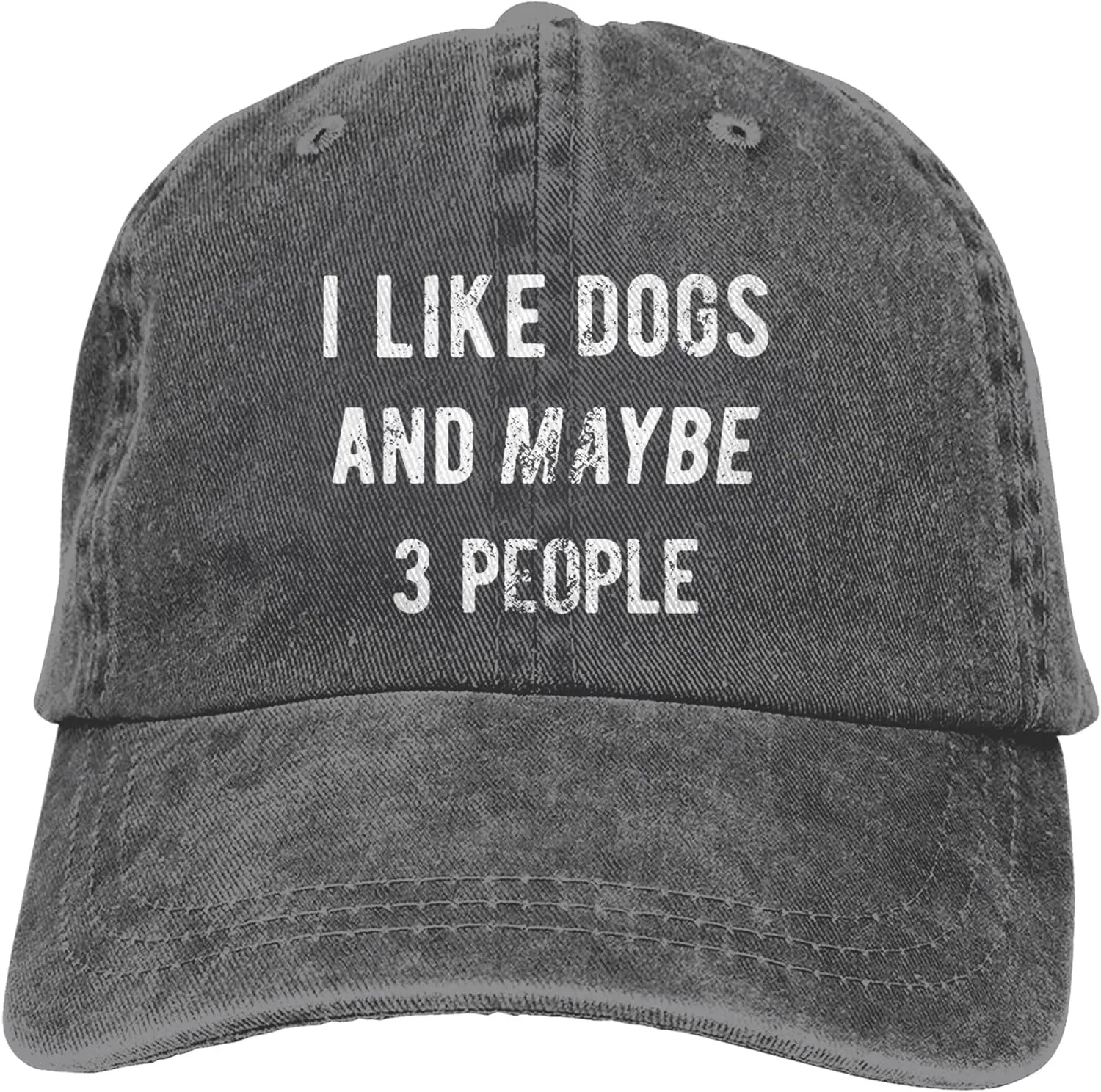 WAYMAY I Like Dogs and Maybe 3 People Unisex Adult Cowboy Hat Full Cotton Curved Brim Baseball Cap