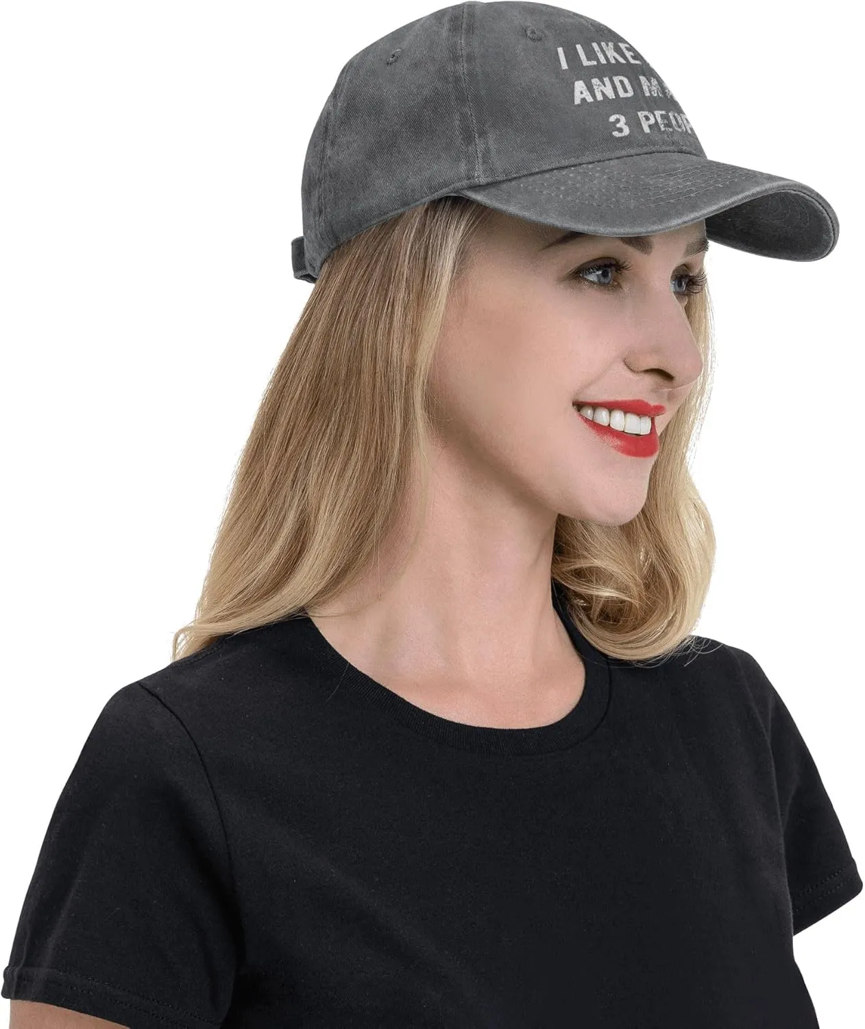 WAYMAY I Like Dogs and Maybe 3 People Unisex Adult Cowboy Hat Full Cotton Curved Brim Baseball Cap