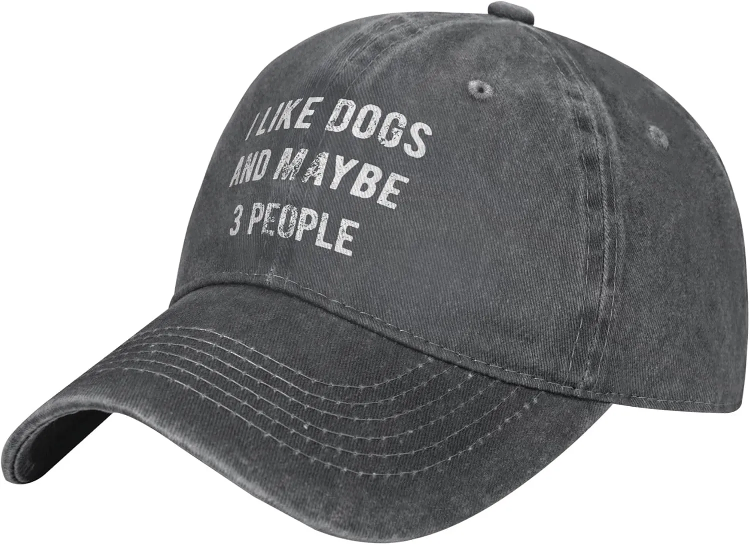 WAYMAY I Like Dogs and Maybe 3 People Unisex Adult Cowboy Hat Full Cotton Curved Brim Baseball Cap