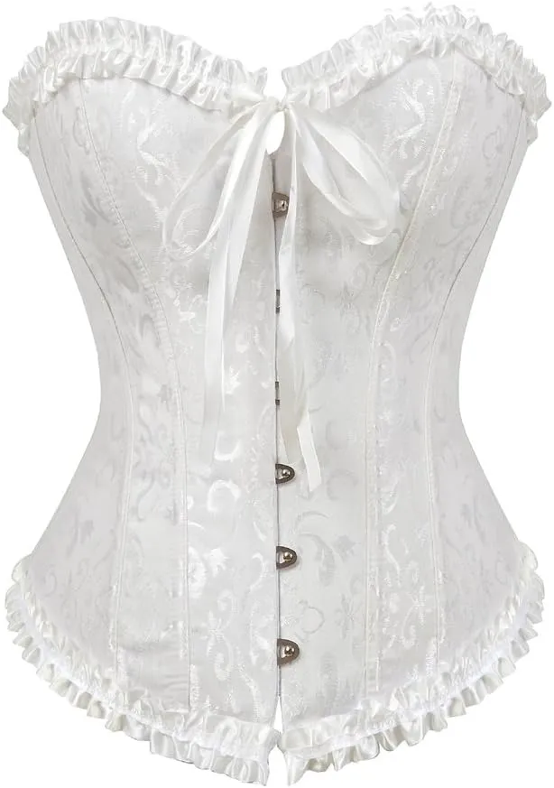 Zhitunemi Black Corset Top for Women Pirate Corsets Shapewear Steampunk Corset Overbust