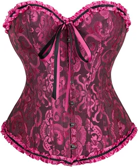 Zhitunemi Black Corset Top for Women Pirate Corsets Shapewear Steampunk Corset Overbust