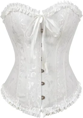 Zhitunemi Black Corset Top for Women Pirate Corsets Shapewear Steampunk Corset Overbust